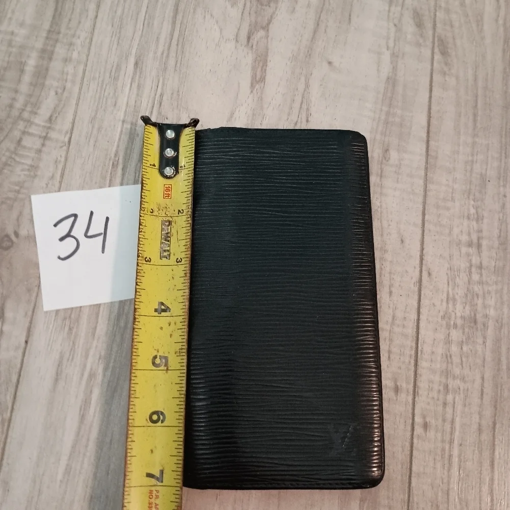 Louis Vuitton Epi Black Long Bifold Wallet/ check book